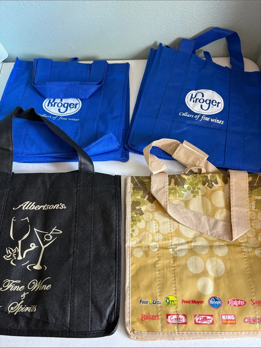 Reusable Wine or Water Bottle Bottle Tote Bags Set of 15